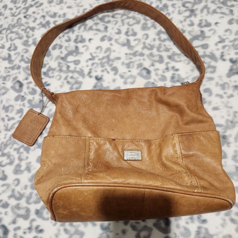Frankie Johnnie Leather Handbag Size 12x8x5 Brown Shoulder Bag